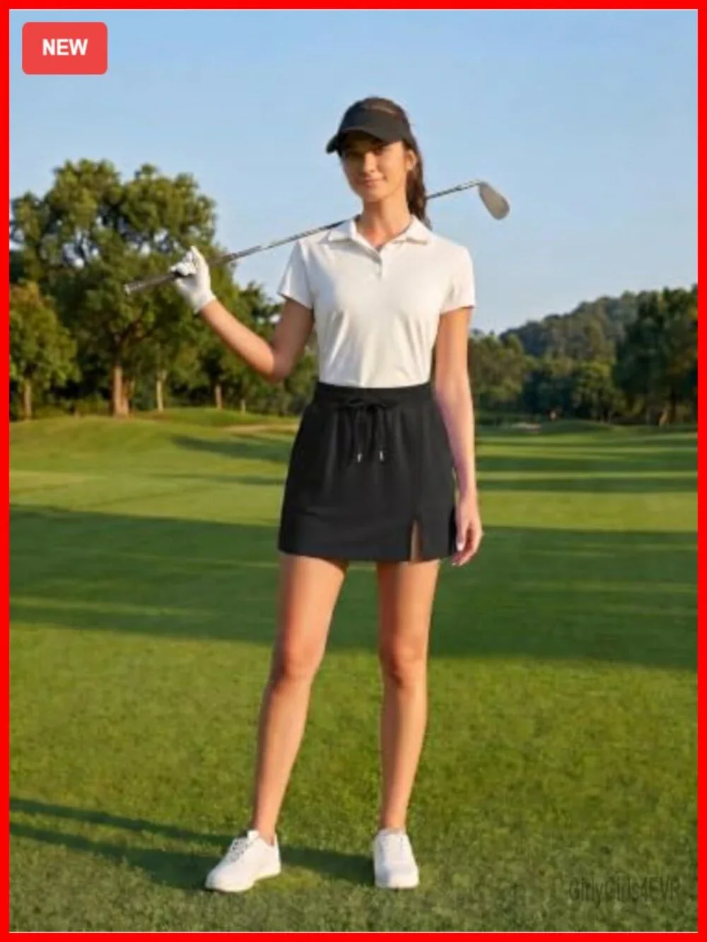 Active Skorts with 4 Pockets, Rayon Polyester Spandex, Tennis Golf Skirt